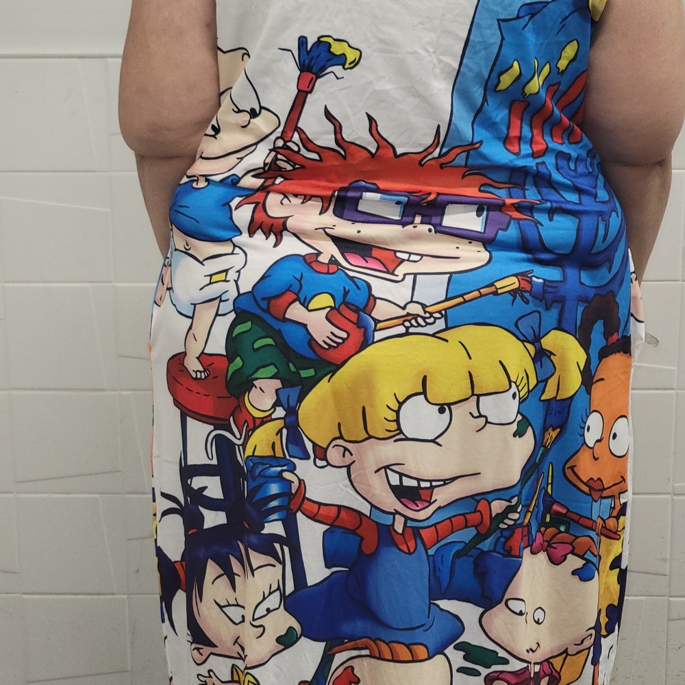 Dress Maxi Ladies Plus Size 2X Color Cartoon - Picture 2 of 3